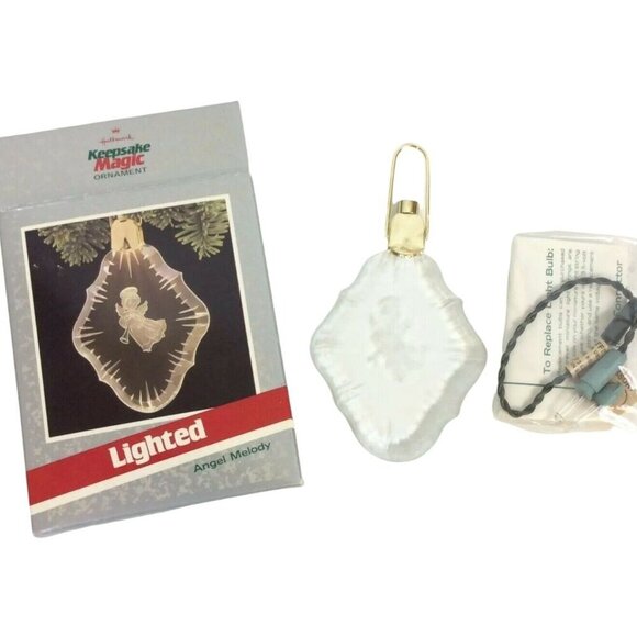 Hallmark Keepsake Ornament Angel Melody Lighted Acrylic Christmas 1989 with Box - Picture 2 of 4